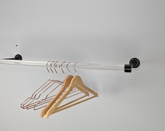 Modern Customizable Lucite Wall Mounted Clothes Rack | Modern Wardrobe Minimalistic Design.
