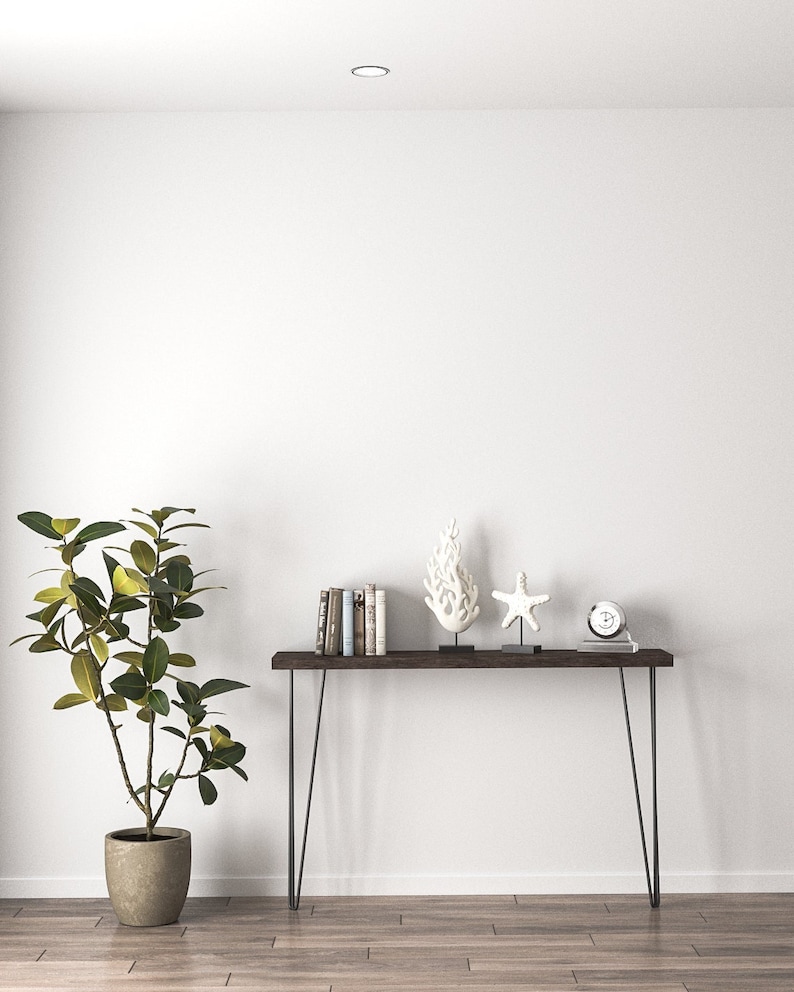 Rustic Console Narrow Console Table With Hairpin Legs Wooden Etsy