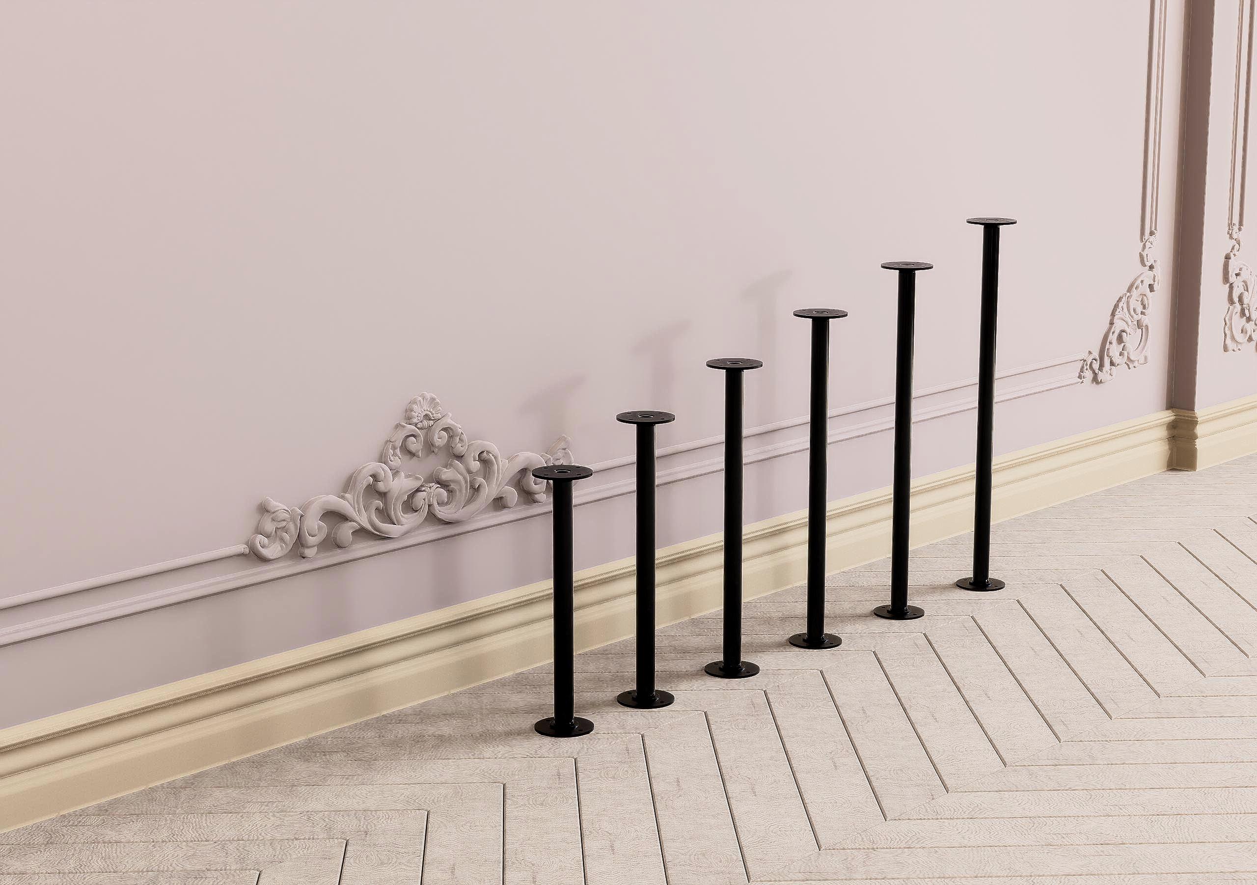 Single Furniture Leg Customizable - 3/4" Malleable Pipe, Adjustable 5cm-125cm Heights, Multiple Colors Available
