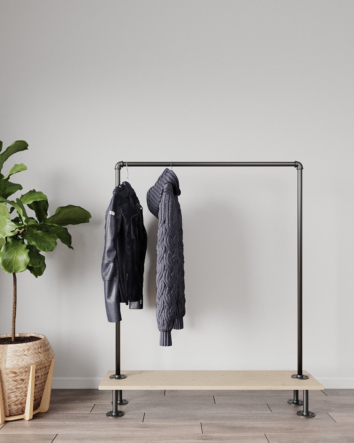 Clothes Rack Double Rail Clothing Rack Garment Rack Industrial Pipe ...