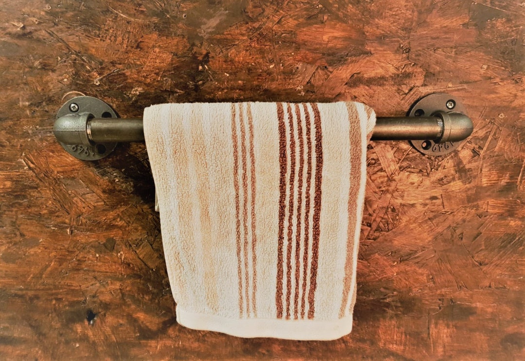 Industrial Pipe Towel Bar, Towel Holder, Industrial Towel Rack, Hand ...