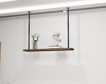 Suspended Ceiling Shelf: Industrial Farmhouse Floating Island Decor