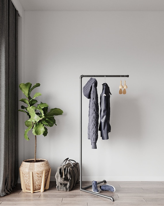Stable Freestanding Corner Industrial Pipe Clothing Rack Space saving Garment Rack Urban Retail Display Clothing Storage Etsy