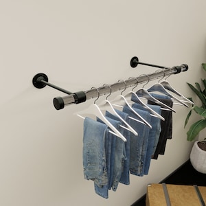 Customizable Lucite Wall Mounted Clothes Rack | Modern Wardrobe Minimalistic design.