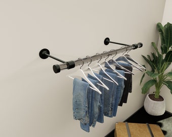 Customizable Lucite Wall Mounted Clothes Rack | Modern Wardrobe Minimalistic design.