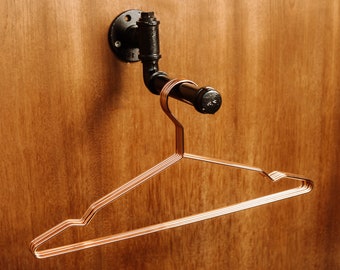 Industrial Pipe Wall Mounted Clothes Rack, Garment Hanging Rail