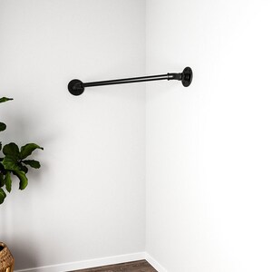 Industrial pipe corner clothing rack corner hanger Industrial hanger retail display image 3