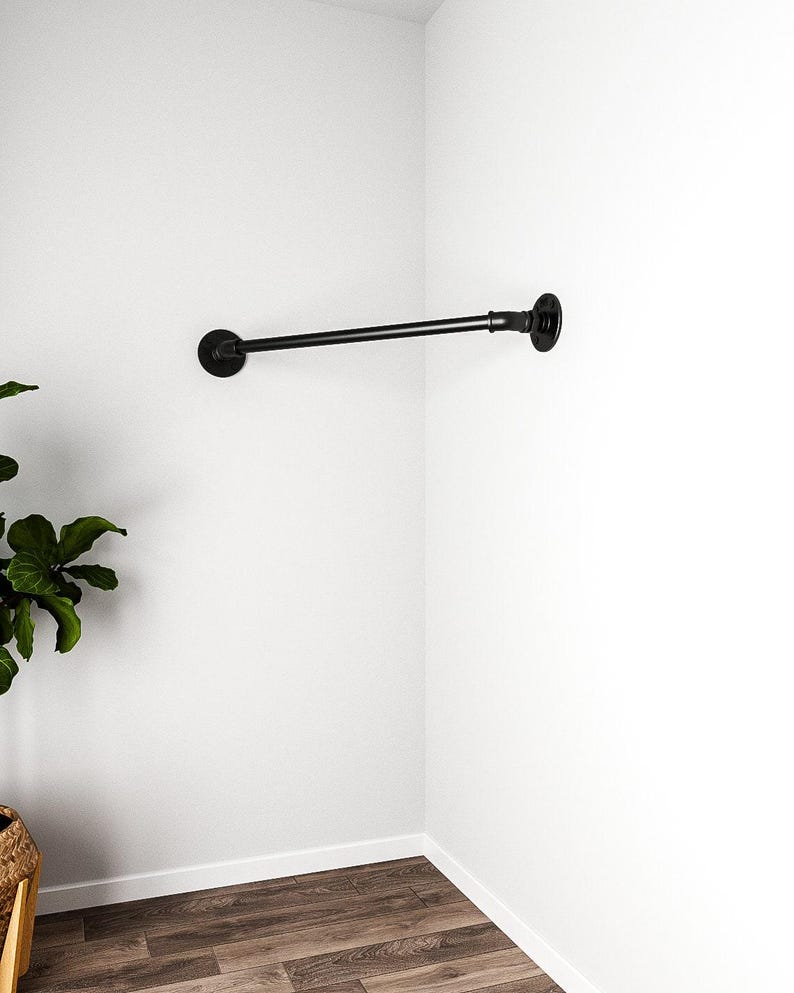 Industrial pipe corner clothing rack corner hanger Industrial hanger retail display image 3