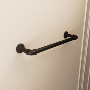 Steampunk Pipe Towel Holder - Sturdy Metal Towel Bar in Industrial Style, Perfect for Bathroom Organizing, Unique Gift Idea