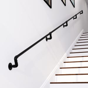 Pasamanos de Escalera Hecho a Mano, Barandilla | Soportes | Diseños de Tubería de Hierro Fundido Vintage Industrial y Retro Urbano