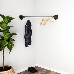 Industrial pipe corner clothing rack corner hanger Industrial hanger retail display image 2