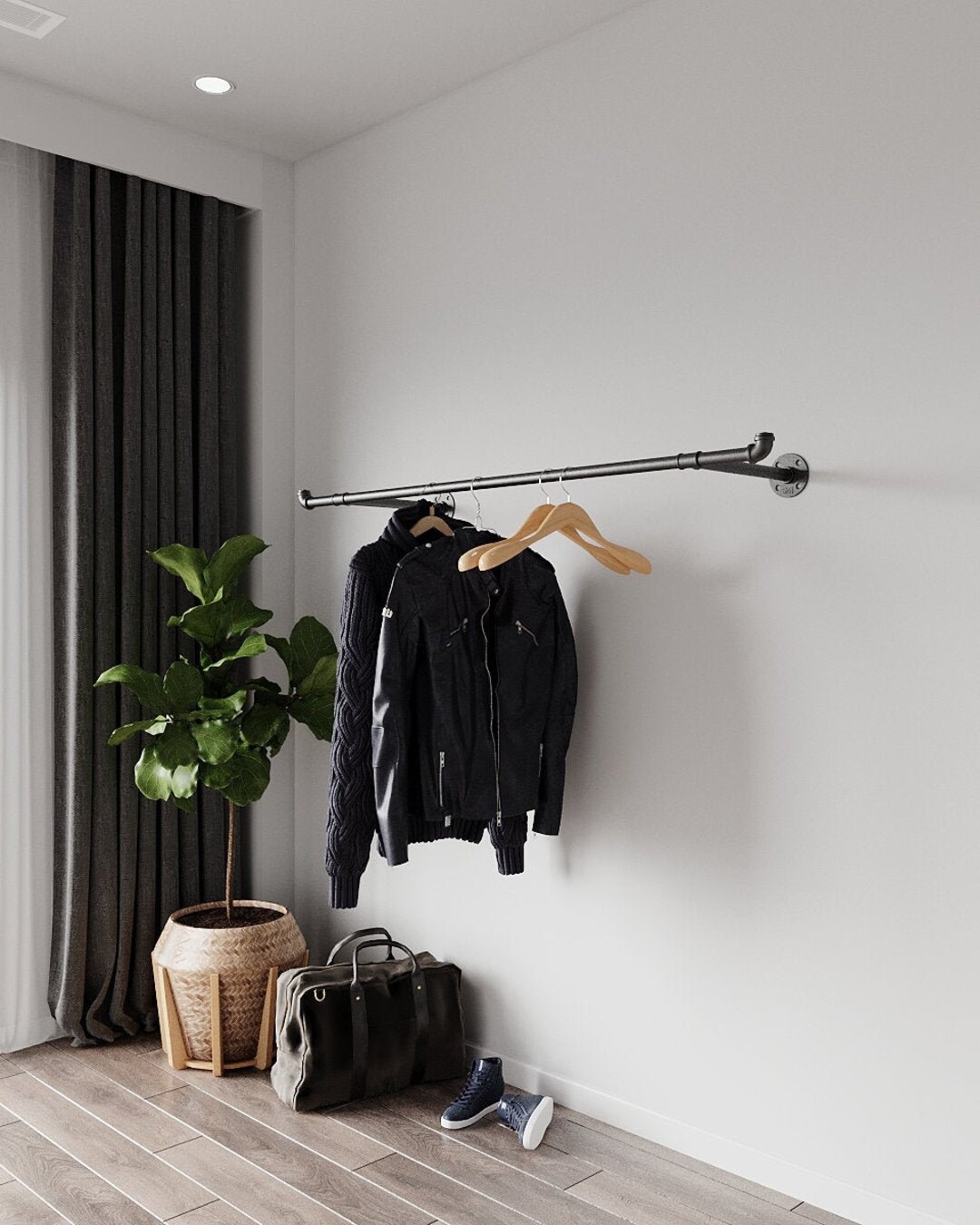 Steam Punk Rear Back Rack Steampunk Rustic Wall Mounted Clothes Rack | Garment Rack | Pipe ...
