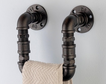 Industrial Towel Holder, Towel Rack, Towel Bar, Industrial Decor, Industrial Home Decor, Pipe Decor, Towel Holder, Industrial Style