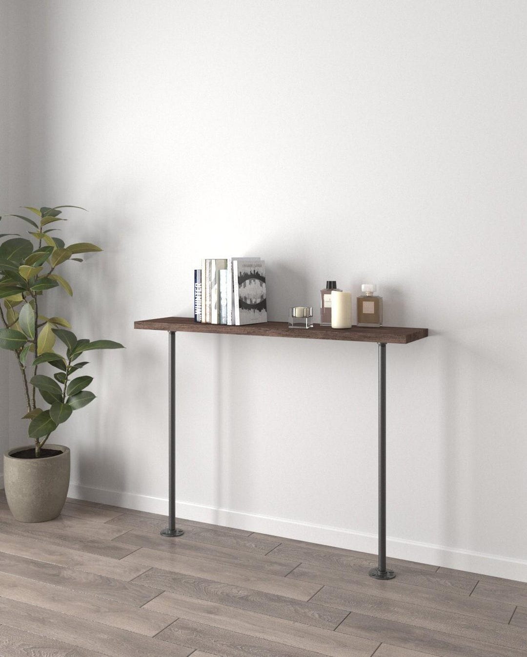 Rustic Chunky Console Table \ Solid Wood Narrow Rustic Console Table ...