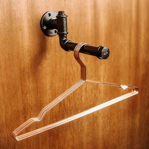 Custom Made-to-Order Pipe Clothing Rack - Urban Steampunk Design - Wall-Mounted Garment Rack & Clothes Rail
