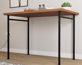 Heavy Duty Square Tube Steel Table Legs: Detachable Industrial Modern Design