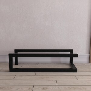 Minimalist Metal Shoe Rack: Industrial Entryway Organizer, Loft Storage Bench image 4