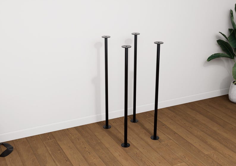 Single Furniture Leg 3/4 Malleable Pipe, Steampunk Style, Adjustable