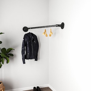 Industrial pipe corner clothing rack corner hanger Industrial hanger retail display image 1