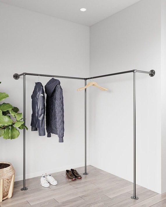 Corner Clothing Rack, Pipe Corner Open Wardrobe, Hanging Rail Garment  Storage EXAMPLE 