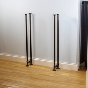 Rustic Wooden Console Table with Pipe Legs for Hallway 23CM Width image 3