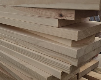 Półka z grubego drewna z recyklingu: Półka z drewna o szlifowanych krawędziach (30 cm–140 cm)