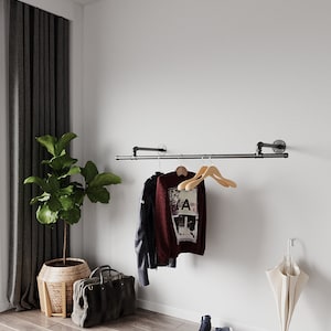 Industrial pipe Clothes Rail Handmade Urban Industrial Clothes Rail |Clothing Rack | Urban Garment Storage | Industrial Hanging Garment Rail