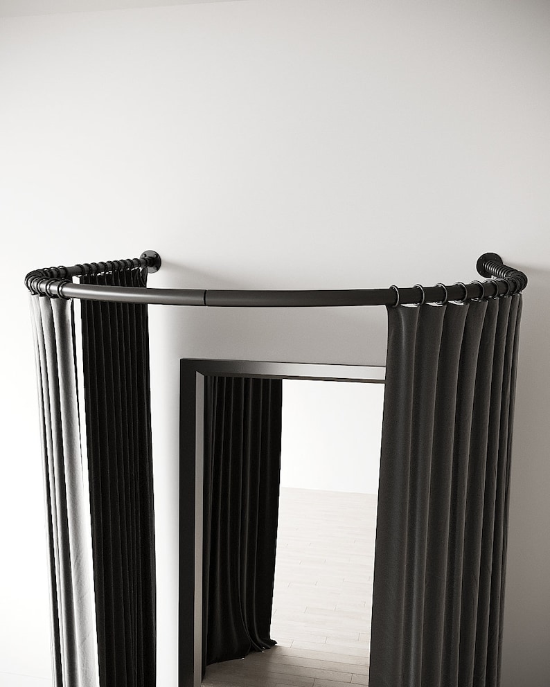 Changing Room Curved Fitting Curtain Rods Handmade Black and Etsy