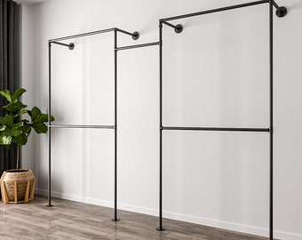 Nimomo Industrielles Rohr Kleiderständer - Robuster Wandhaken Aus Eisen Im Industrie-Look