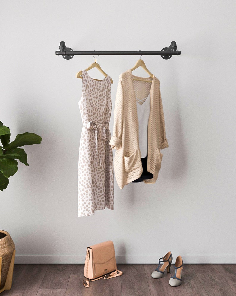 Wall Mounted Pipe Clothing Rack Made to Order Urban Style - Etsy