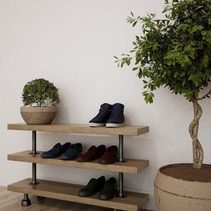 Entryway Shoe Organizer, Shoe Rack, Entryway Bench Vintage Shoe Organizer Made to Order.