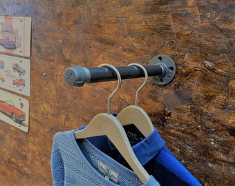 Industrial pipe wall mounted clothing Rail steampunk style