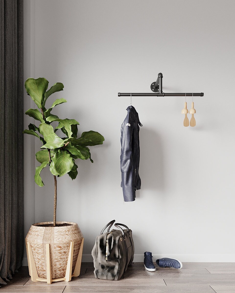 Heavy Duty Wall Mounted Clothes Rack Wall Mounted Clothes - Etsy