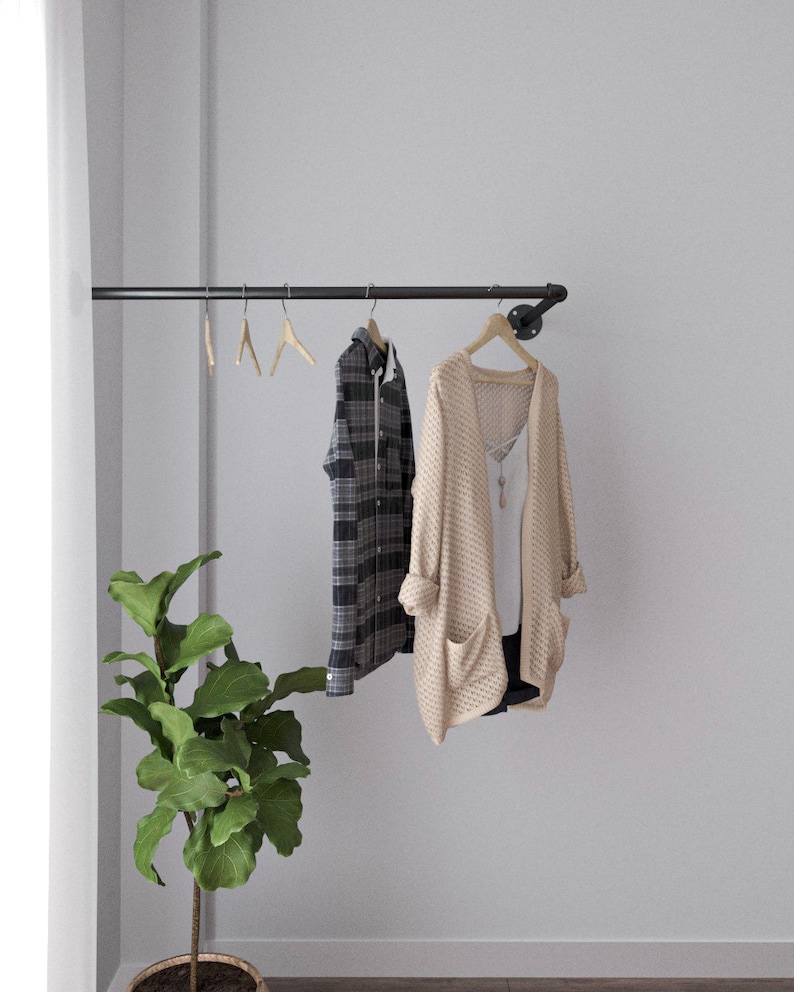 Industrial Corner Clothes Rail Clothes Hanger Wall Mounted Etsy