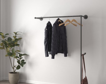 Clothes storage system Industrial pipe clothing rack    Made to order Durable and stylish