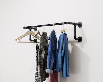 Minimalist Heavy Duty Wall Mounted Clothes Rack - Stylish Wall Garment Rail for Home & Office Organization