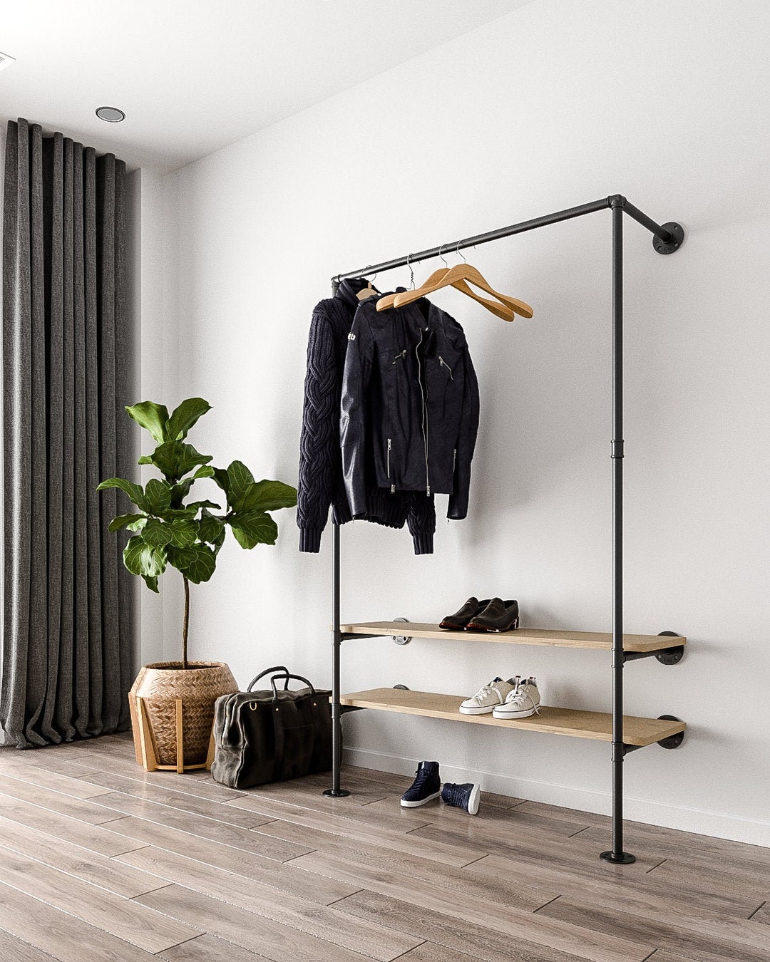 Industrial Pipe Clothing Rack Clothes Storage System Made to Order ...