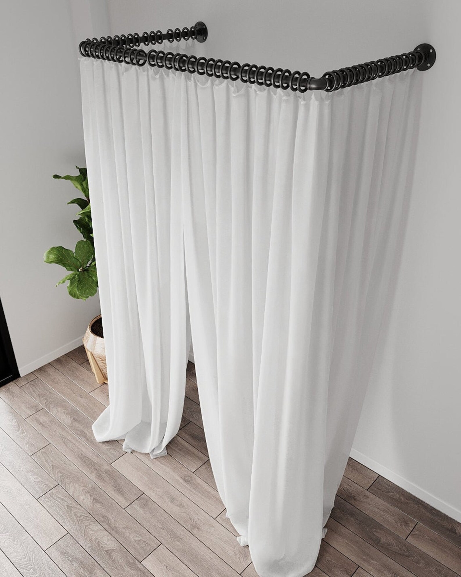 Changing room Curtain rail clothes store changing room cloth Etsy