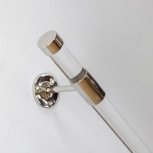 Lucite Handrail with Modern  look Hand Rail Acrylic Custom made in the UK With Cap