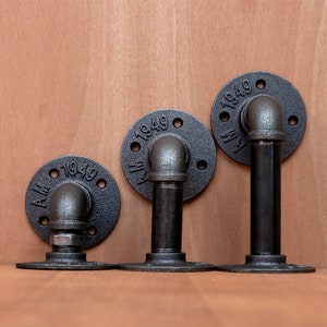 Industrielle Eisen-Rohr-Regalhalter | Wandmontage | Handgemacht & Maßgefertigt | 2er-Set