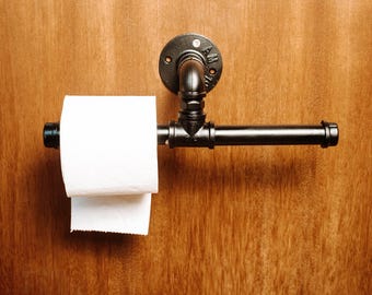 Industrial Toilet Paper Holder: Steampunk Bathroom Decor