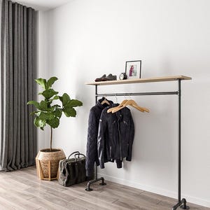 Zwaar Uitgevoerd Kledingrek van Buizen – Industrieel Meubel voor Kleding of Winkelpresentatie – Scaffoldplanken Niet Inbegrepen