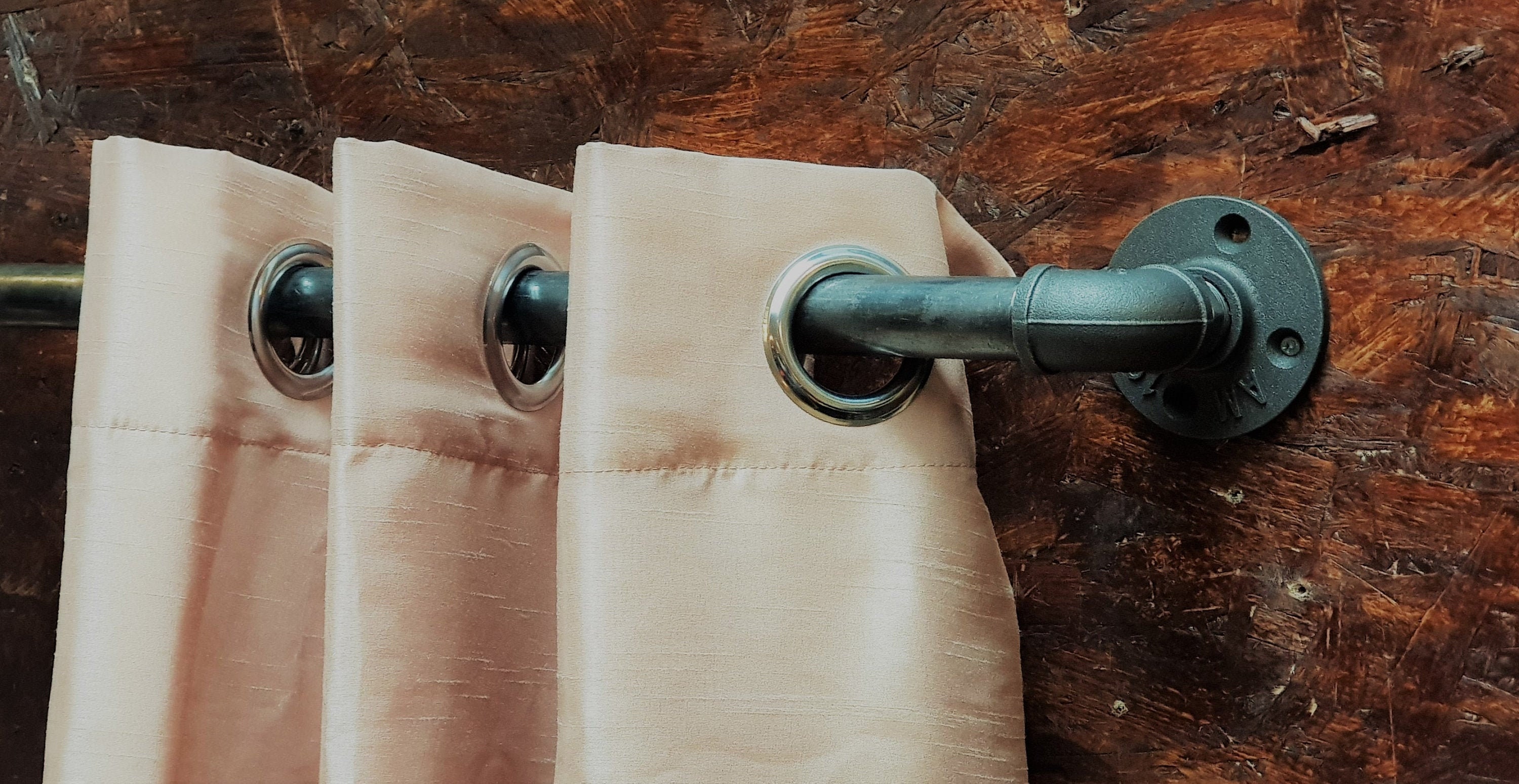 Industrial Pipe Curtain Pole, curtain Rail, Industrial curtain rail, Rustic steampunk style Made To Order