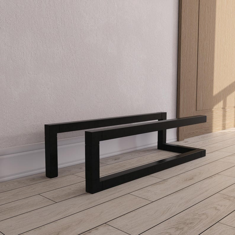 Minimalist Metal Shoe Rack: Industrial Entryway Organizer, Loft Storage Bench image 3