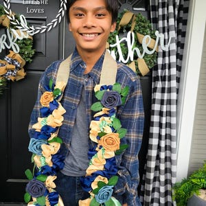 School Color Graduation Celebration Rose Hawaiian Ribbon Lei