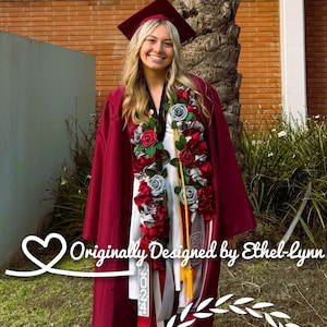 School Color Graduation Celebration Rose Hawaiian Ribbon Lei