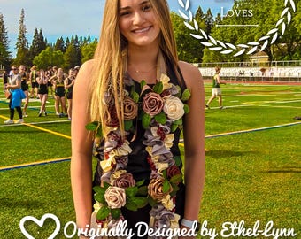 School Color Graduation Celebration Rose Hawaiian Ribbon Lei