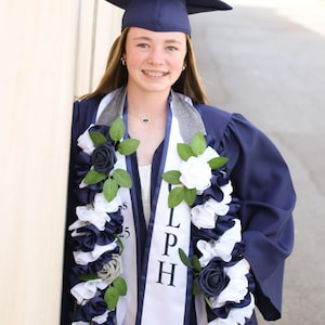 School Color Graduation Celebration Rose Hawaiian Ribbon Lei
