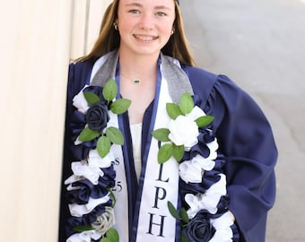 School Color Graduation Celebration Rose Hawaiian Ribbon Lei