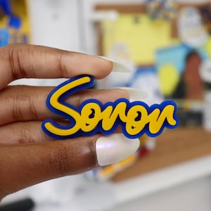 Soror Pin – Blue + Gold Acrylic Lapel Pin for Sorority Sisters | SGRHO-Inspired Greek Gift, Sorority Crossing Accessory, Sisterhood Keepsake